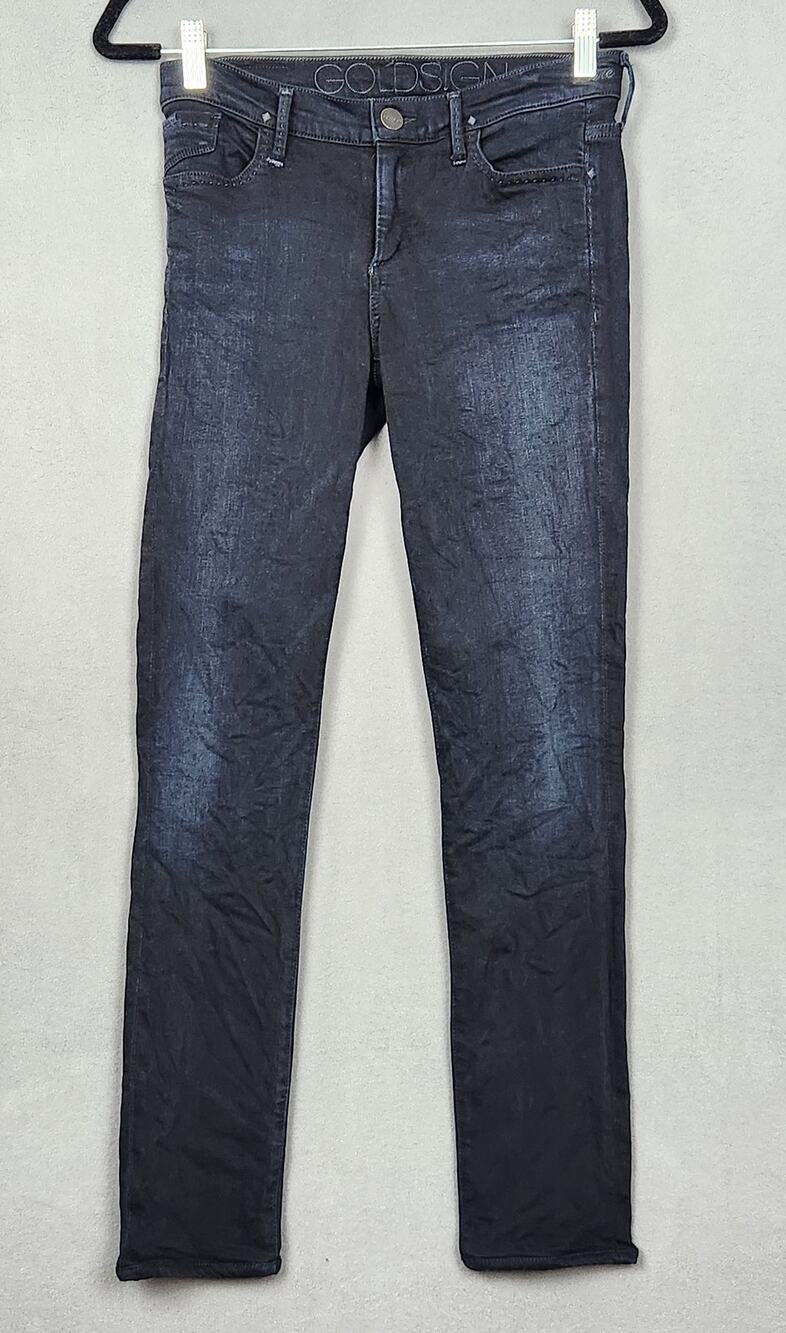 GOLDSIGN Jeans Womens 27X28 Blue Navy Denim Dark Wash Skinny MADE IN USA